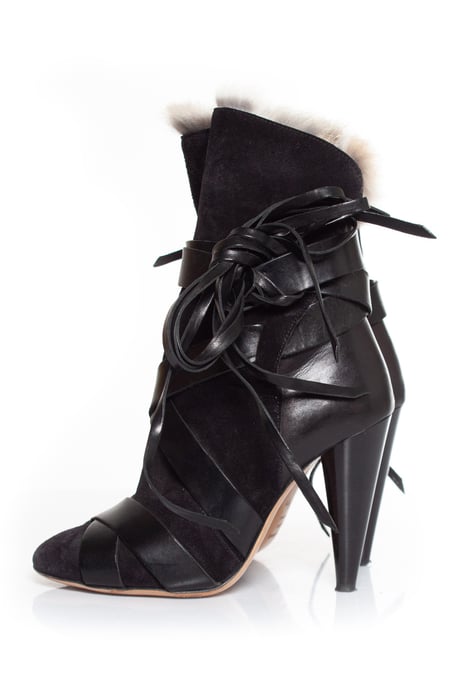 Isabel Marant Neta ankelboots i kaninpäls - Image 2