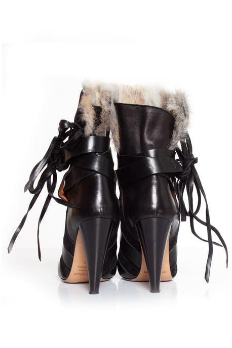 Isabel Marant Neta ankelboots i kaninpäls - Image 3