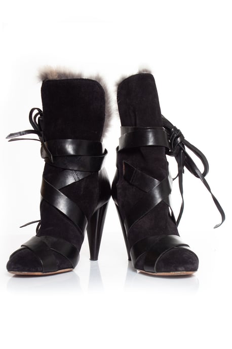 Isabel Marant Neta ankelboots i kaninpäls - Image 6