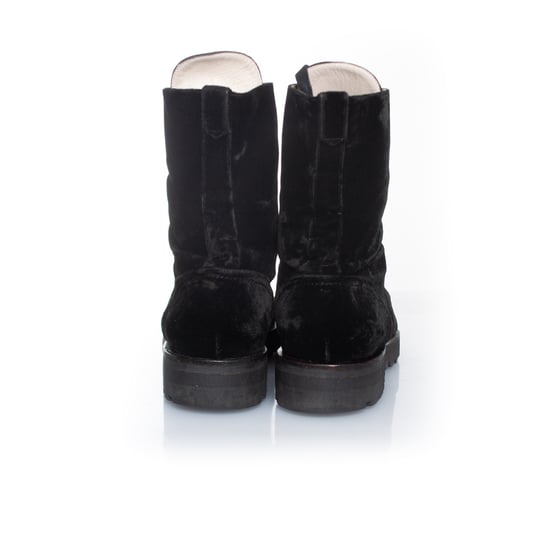 Chanel Velvet combat lace up boots - Image 5