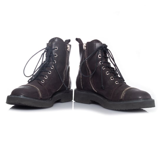 Giuseppe Zanotti bikerboots med dragkedja och snörning - Image 6