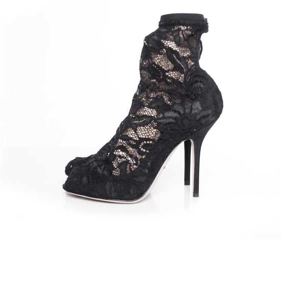 Dolce & Gabbana stretchiga ankelboots i spets. - Image 2