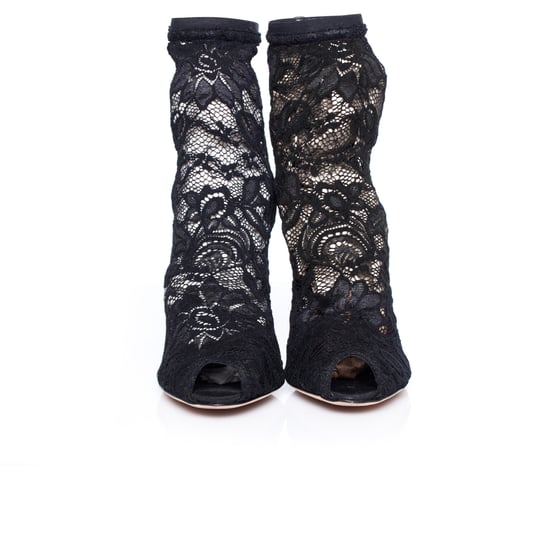 Dolce & Gabbana stretchiga ankelboots i spets. - Image 3