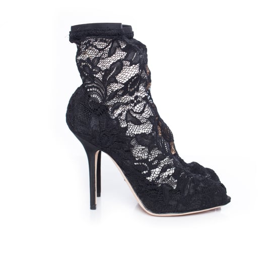 Dolce & Gabbana stretchiga ankelboots i spets. - Image 4