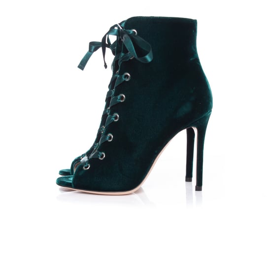 Giuseppe Zanotti Gröna ankelstövlar i sammet. - Image 2