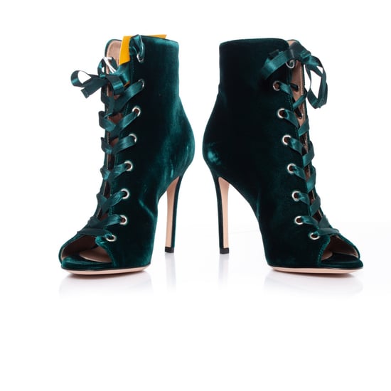 Giuseppe Zanotti Gröna ankelstövlar i sammet. - Image 3