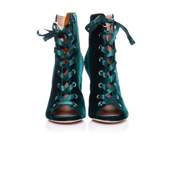 Giuseppe Zanotti Gröna ankelstövlar i sammet. - Image 4