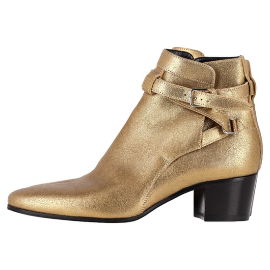 Saint Laurent Wyatt 40 Jodhpur Ankle Boots in Gold Leather - Image 5