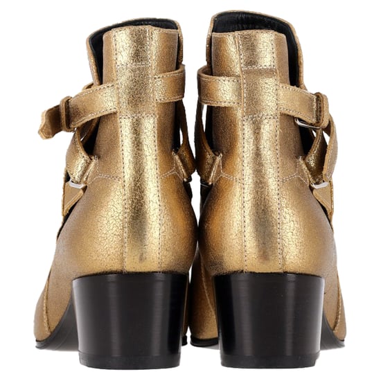 Saint Laurent Wyatt 40 Jodhpur Ankle Boots in Gold Leather - Image 6