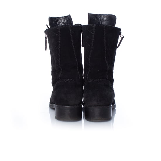 Chanel quiltade ankelboots i mocka med snörning - Image 6
