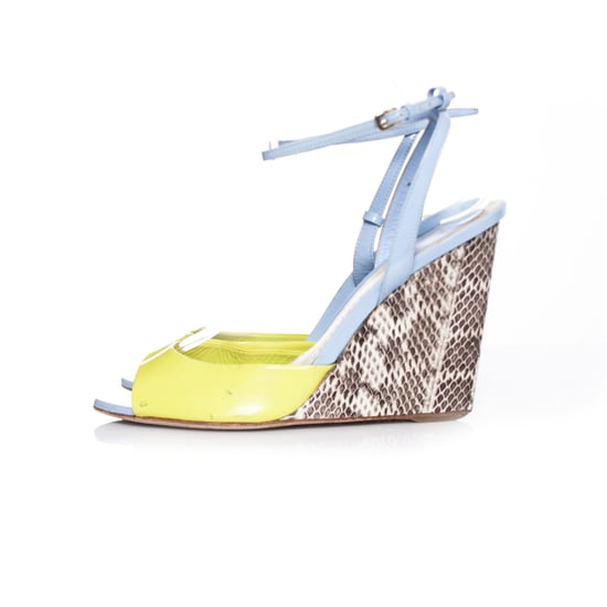 Christian Dior Neon yellow wedge with snake heel. - Image 2