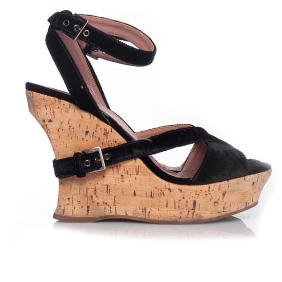 Alaia Cork wedge met zwart fluweel - Image 6