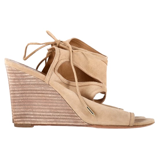 Aquazzura Sexy Thing Wedge in Beige Suede - Image 1