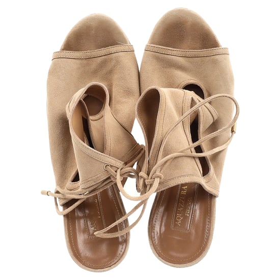 Aquazzura Sexy Thing Wedge in Beige Suede - Image 3