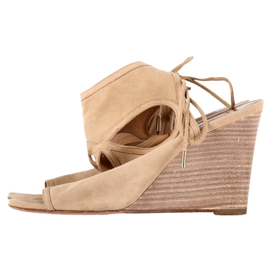 Aquazzura Sexy Thing Wedge in Beige Suede - Image 4
