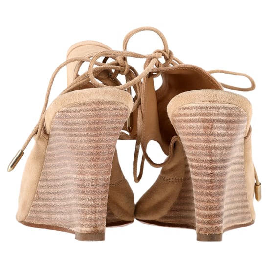 Aquazzura Sexy Thing Wedge in Beige Suede - Image 5