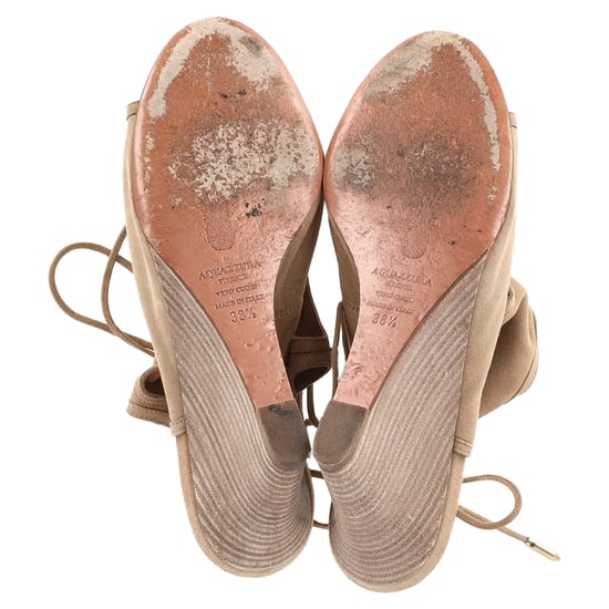 Aquazzura Sexy Thing Wedge in Beige Suede - Image 6
