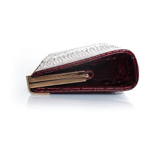 Jimmy Choo python leather clutch in metallic red - Image 3