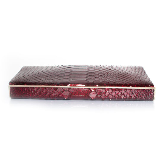Jimmy Choo python leather clutch in metallic red - Image 6