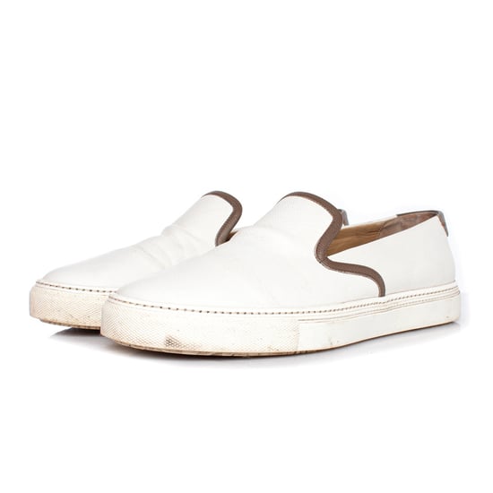 Hermes Slip on sneakers in white leather - Image 1