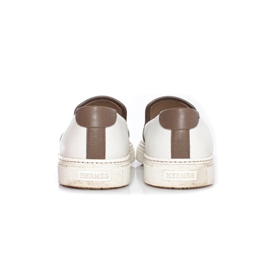 Hermes Slip on sneakers in white leather - Image 3