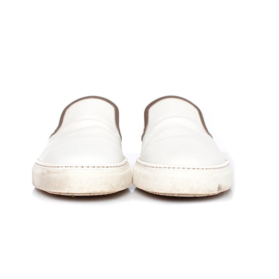 Hermes Slip on sneakers in white leather - Image 5