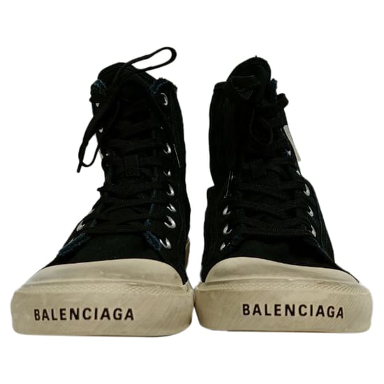 Balenciaga Paris High Top Sneakers in Marineblauw Canvas - Image 2