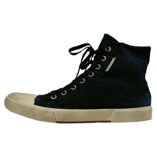 Balenciaga Paris High Top Sneakers in Marineblauw Canvas - Image 4