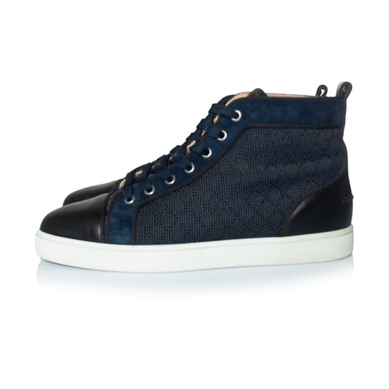 Christian Louboutin blauwe geweven hoge sneakers - Image 2
