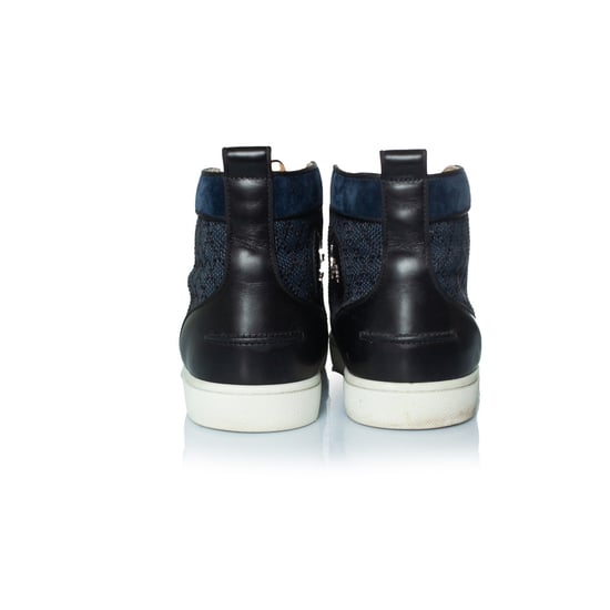 Christian Louboutin blauwe geweven hoge sneakers - Image 3