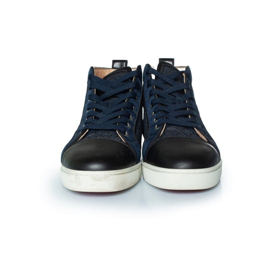 Christian Louboutin blauwe geweven hoge sneakers - Image 5