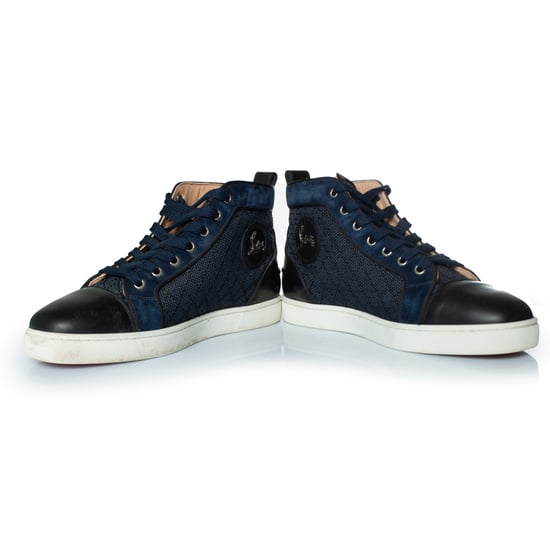 Christian Louboutin blauwe geweven hoge sneakers - Image 6