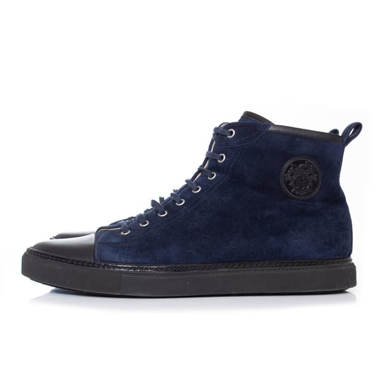 Hermes Blue suede high top sneakers - Image 2