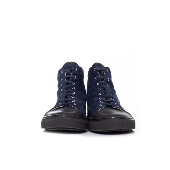 Hermes Blue suede high top sneakers - Image 3