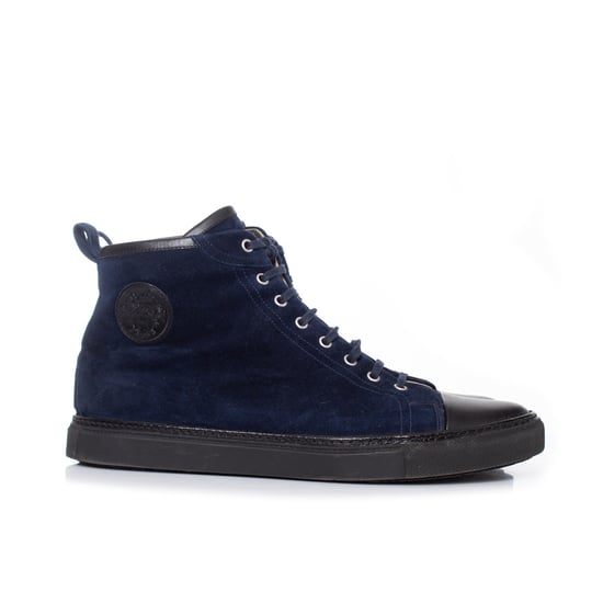 Hermes Blue suede high top sneakers - Image 5