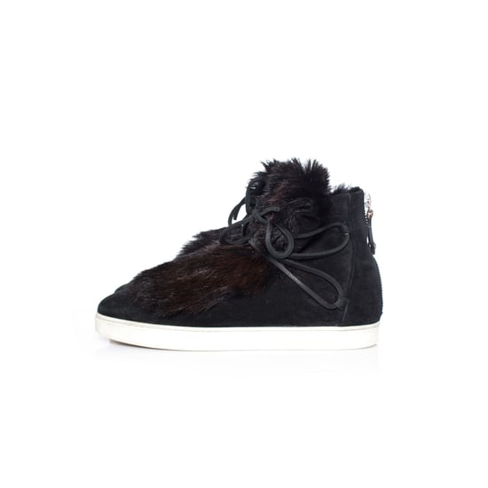 Gianvito Rossi Inuit-sneakers i mocka med päls - Image 2