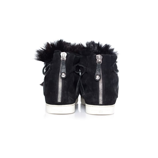 Gianvito Rossi Inuit-sneakers i mocka med päls - Image 3