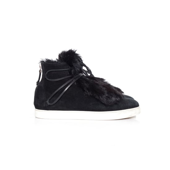 Gianvito Rossi Inuit-sneakers i mocka med päls - Image 4