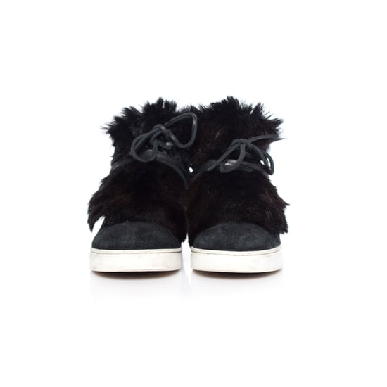 Gianvito Rossi Inuit-sneakers i mocka med päls - Image 5