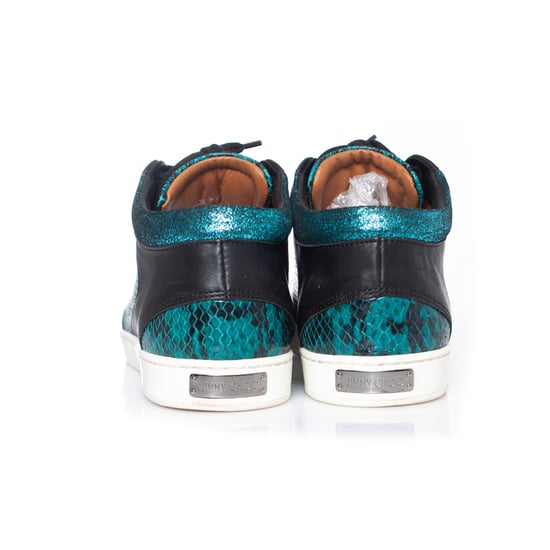 Jimmy Choo Miami metalliska ormskinnsmönstrade sneakers - Image 6
