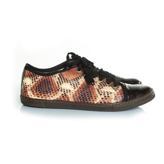 Lanvin pytonsneakers med tå i lackat läder - Image 5
