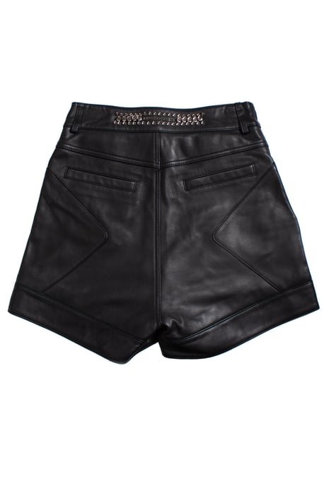 Philipp Plein lädershorts med nitar - Image 2