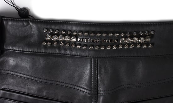 Philipp Plein lädershorts med nitar - Image 3