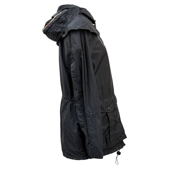 Burberry Brit Hooded Rain Jacket in Black Polyamide - Image 4