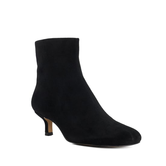 Dune Ladies Orina - Asymetric Kitten Heel Suede Ankle Boots - Image 1