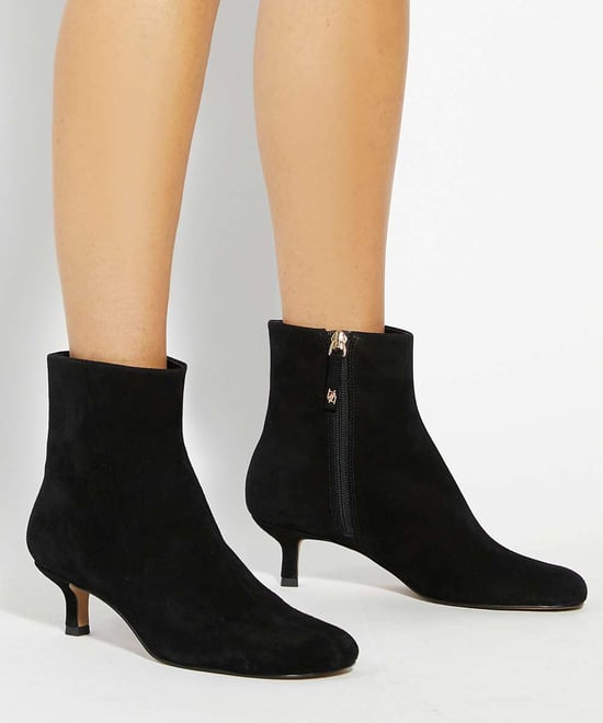 Dune Ladies Orina - Asymetric Kitten Heel Suede Ankle Boots - Image 3