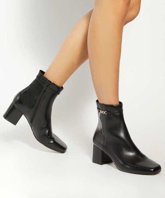 Dune Ladies Oaklee - Leather Block Heel Ankle Boots - Image 3
