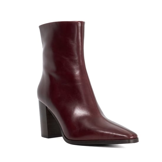 Dune Ladies Patently - Chisel Toe High Block Heel Ankle Boots - Image 1