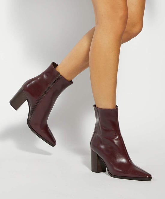 Dune Ladies Patently - Chisel Toe High Block Heel Ankle Boots - Image 3