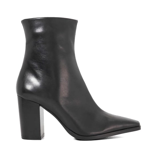 Dune Ladies Patently - Chisel Toe High Block Heel Ankle Boots - Image 2
